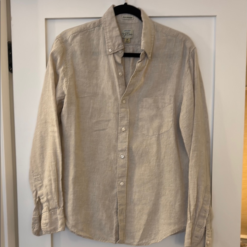 J. Crew Men's Tan Linen Shirt